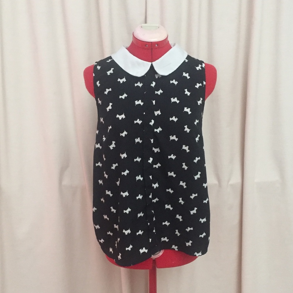 Black blouse with a button up backing